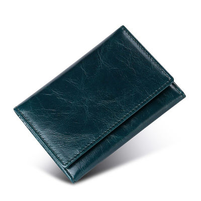 Vintage Genuine Waxy Leather Multi-functional RFID Credit Card Holder Wallet for Men