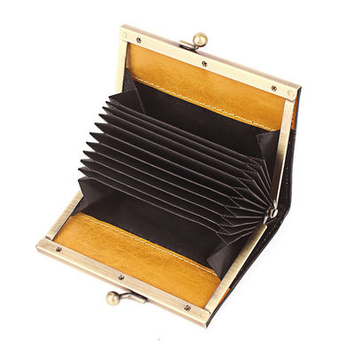 Custom Multifunctional Vintage Genuine Leather Business Coin Purse ID Card Holder Wallet