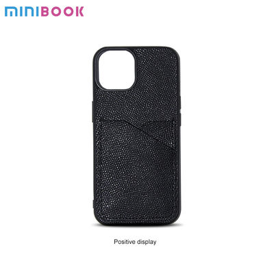 Minibook Custom Designer Genuine Leather With Card Slot And Holder For iPhone 13 14
