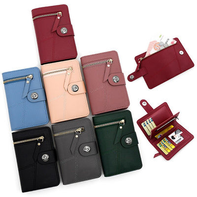 Trendy Women's Daily Life PU Leather ID Window Purse Wallet with Zipper Coin Pocket