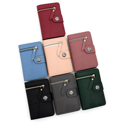 Trendy Women's Daily Life PU Leather ID Window Purse Wallet with Zipper Coin Pocket