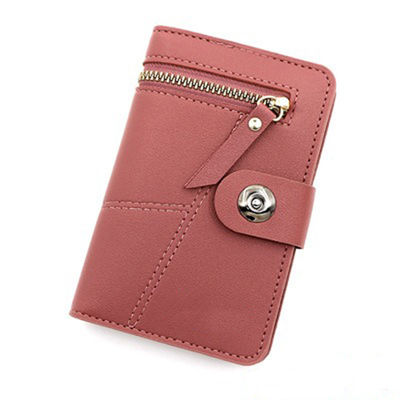 Trendy Women's Daily Life PU Leather ID Window Purse Wallet with Zipper Coin Pocket