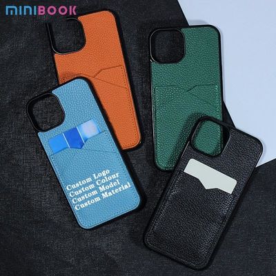 Minibook OEM/ODM Daily Life Genuine Leather for iPhone 14 Card Holder and Phone Case