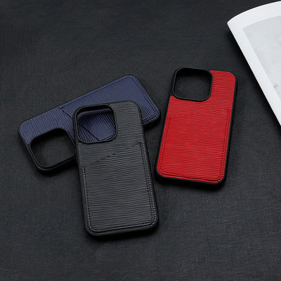Custom Genuine Leather Card Holder Phone Case for iPhone 14 Waterproof 16.5*8.3*2.5cm