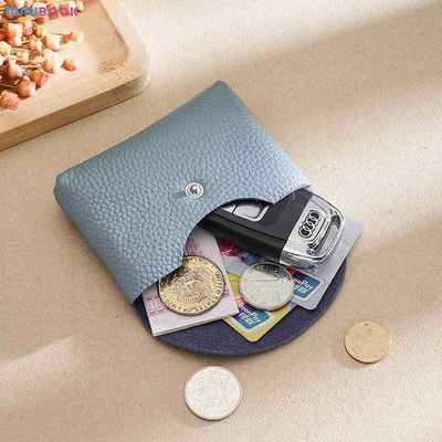 Female Genuine Leather Double Layer Mini Wallet with ID Credit Card Holders and Coin Purse