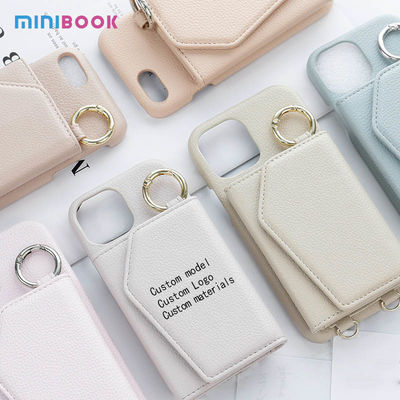 Minibook Wristband Card Holder Wallet for iPhone 14 Sports Design Style Genuine Leather
