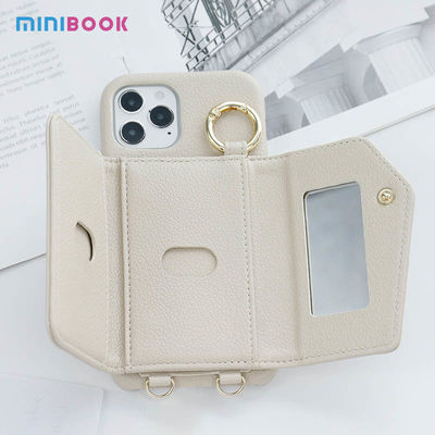 Minibook Wristband Card Holder Wallet for iPhone 14 Sports Design Style Genuine Leather