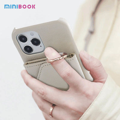 Minibook Wristband Card Holder Wallet for iPhone 14 Sports Design Style Genuine Leather