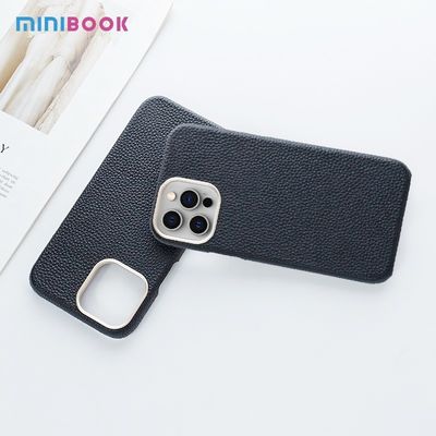 Customize Pebble Genuine Leather Cover for iPhone 13 14 Protecting Camera Phone Case