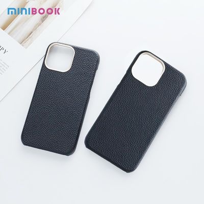 Customize Pebble Genuine Leather Cover for iPhone 13 14 Protecting Camera Phone Case