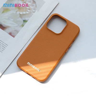 Customize Embossed Logo Shockproof Wireless Charging Magnetic Pu Leather Phone Case For Iphone 13 14 Pro Max