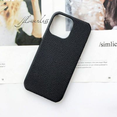 Luxury Leather Genuine Pebble Leather Phone Case for iPhone 14 Pro Max and Samsung