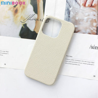 Luxury Leather Genuine Pebble Leather Phone Case for iPhone 14 Pro Max and Samsung