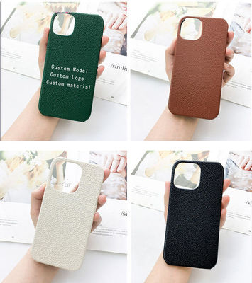 Custom Logo Genuine Leather Phone Case for iPhone 14 Pro Max Luxury Shockproof Design