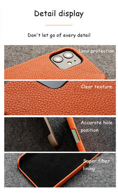 Custom Logo Genuine Leather Phone Case for iPhone 14 Pro Max Luxury Shockproof Design