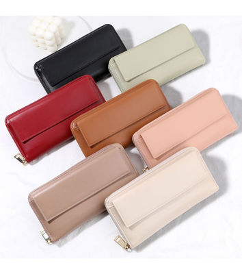 PU Leather Credit Card Holder with Zipper and Phone Holder Wallet Pattern Type Others