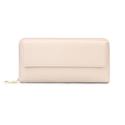 PU Leather Credit Card Holder with Zipper and Phone Holder Wallet Pattern Type Others