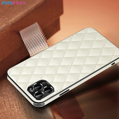 Minibook Rhombic Grain Pu Leather Cellphone Case For Iphone 12 Pro Custom Logo OEM/ODM