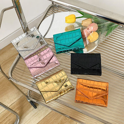 Women's Luxury Shiny Crocodile Wallet with Stone Pattern Credit Card Compartments