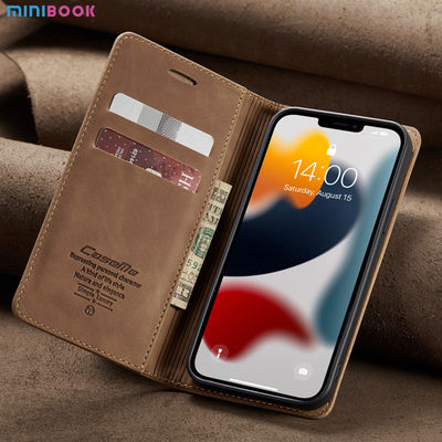 Minibook 2022 Genuine Vegetable Tanned Leather Full Protective Phone Case for Iphone 14 13