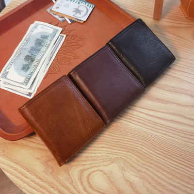 Multi-Card Slot Men's Wallet with RFID Protection and Genuine Cowhide Leather Material