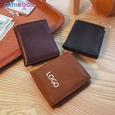 Multi-Card Slot Men's Wallet with RFID Protection and Genuine Cowhide Leather Material
