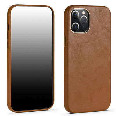 Sheep Grain Genuine Leather Phone Cover for iPhone 14 Pro Max 2022 Design Full Wrapped