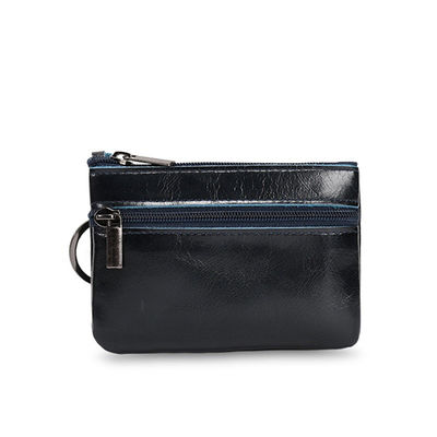 Genuine Leather Mini Multifunctional Coin Purse Retro Zipper Key Short Clutch Bag