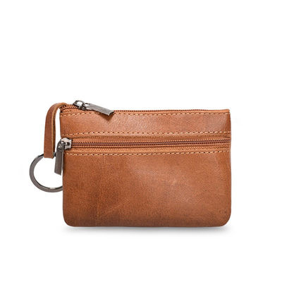 Genuine Leather Mini Multifunctional Coin Purse Retro Zipper Key Short Clutch Bag