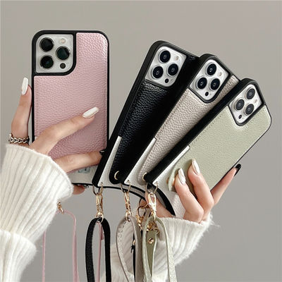 Support wireless charge Mobile Figurine Statue for Iphone 33cm Luxury Vegan Leather Case