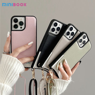 Fish Tail Color Change Lychee Girls PU Leather Lanyard Phone Case for iPhone 13 Pro