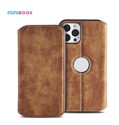 Waterproof Minibook Personalized Magnetic Attraction Pu Leather Cell Phone Case for Phone 12 Pro