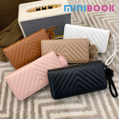 Double Zipper Nylon Lining Material Lady Wallet with RFID Blocking and Fashion Design