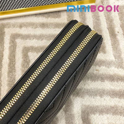 Double Zipper Nylon Lining Material Lady Wallet with RFID Blocking and Fashion Design