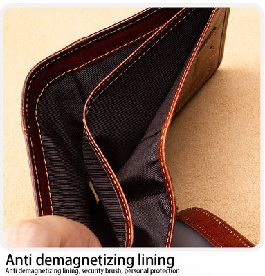 Unisex Genuine Leather Minimalist Trifold Bifold Slim Wallet with RFID Protection