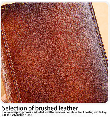 Unisex Genuine Leather Minimalist Trifold Bifold Slim Wallet with RFID Protection