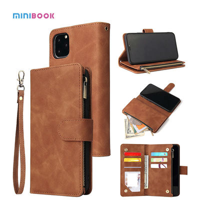 Minibook Luxury All Inclusive Waterproof Genuine Leather Zipper Wallet for iPhone 14