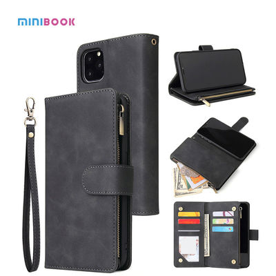 Minibook Luxury All Inclusive Waterproof Genuine Leather Zipper Wallet for iPhone 14