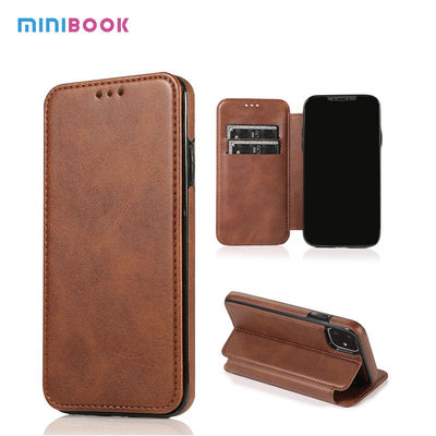 OEM/ODM Minibook Fashion Flip PU Leather Ultra Thin Calf Print Leather Phone Case For Iphone 12 15*7.5*1.5cm