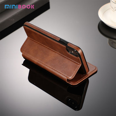 OEM/ODM Minibook Fashion Flip PU Leather Ultra Thin Calf Print Leather Phone Case For Iphone 12 15*7.5*1.5cm