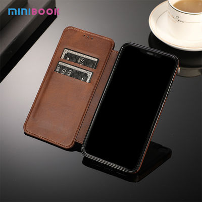 OEM/ODM Minibook Fashion Flip PU Leather Ultra Thin Calf Print Leather Phone Case For Iphone 12 15*7.5*1.5cm