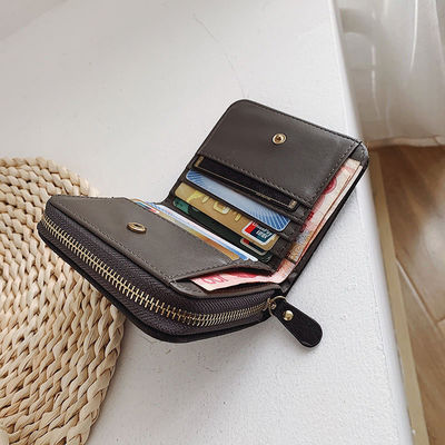 Short Korean Style Mini Small Wallet Women's Bag with Custom Logo and Zipper Closure