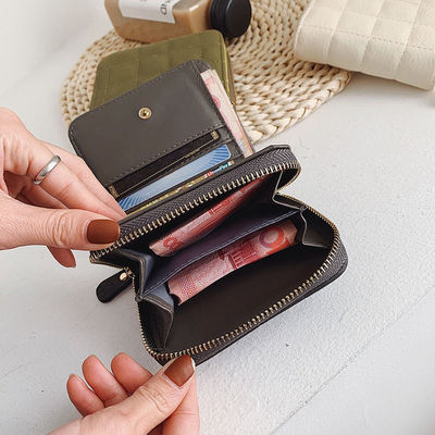 Short Korean Style Mini Small Wallet Women's Bag with Custom Logo and Zipper Closure