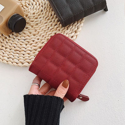 Short Korean Style Mini Small Wallet Women's Bag with Custom Logo and Zipper Closure