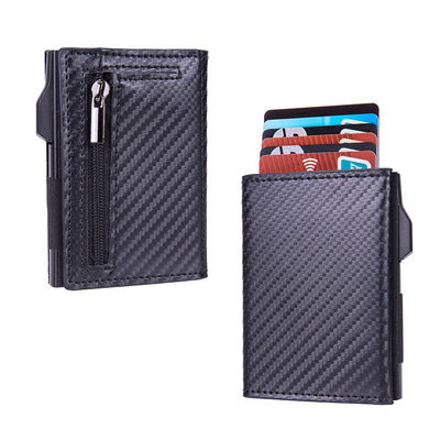 Customized RFID Blocking PU Leather Aluminum Metal Wallet with Logo and Color Options