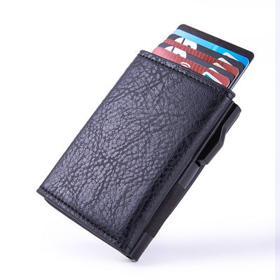 Customized RFID Blocking PU Leather Aluminum Metal Wallet with Logo and Color Options