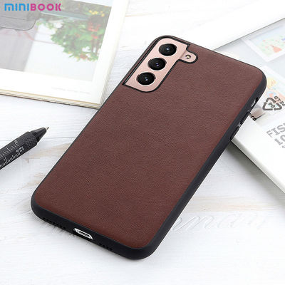 Minibook Luxury Pu Metaler Phone Case Metalluxury Back Cover for Samsung S22 S22 Plus