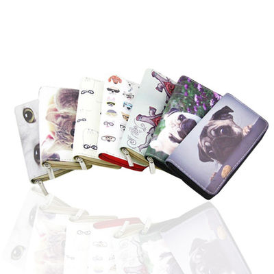 Customized Slim Floral Print PU Leather Credit Card Holder with Customized Color Design