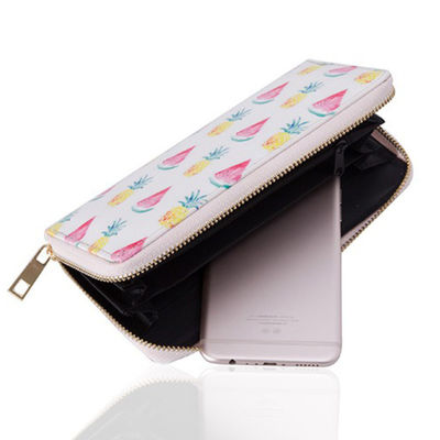 Customized Slim Floral Print PU Leather Credit Card Holder with Customized Color Design