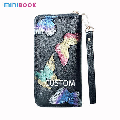 Designer Ladies Wallet in Long PU Leather with Custom Print and Fashionable Design